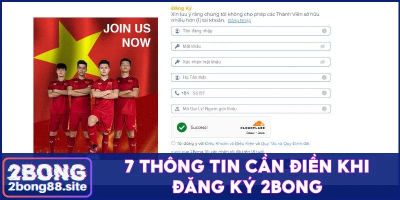 Hướng dẫn đăng ký 2Bong nhanh chóng chỉ trong 30 giây 3 7 thông tin cần điền khi đăng ký 2Bong