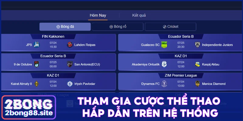 Trang chủ 28 Tham gia cược thể thao 2Bong hấp dẫn trên hệ thống